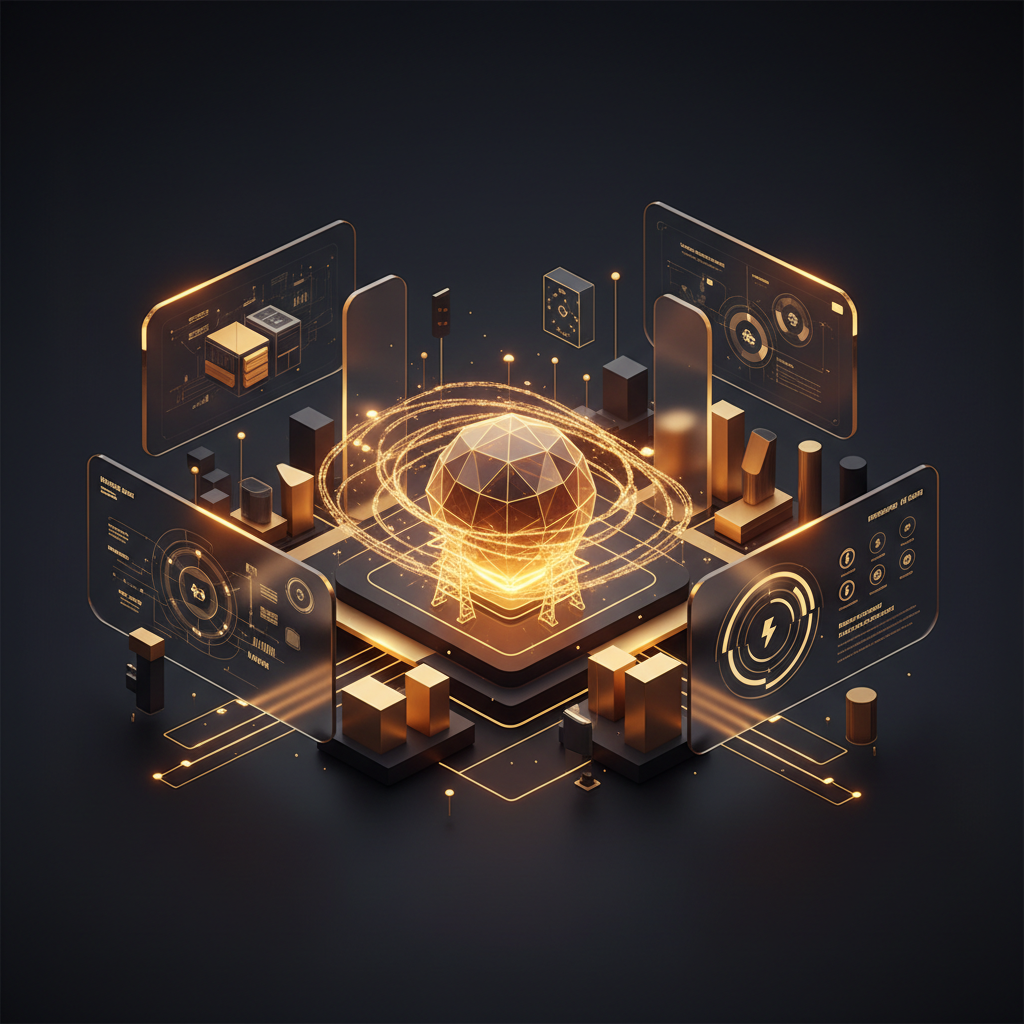 3D visualization illustration Energy & Utilities Cloud for Energy & Utilities - Customer Self-Service - RenderDraw