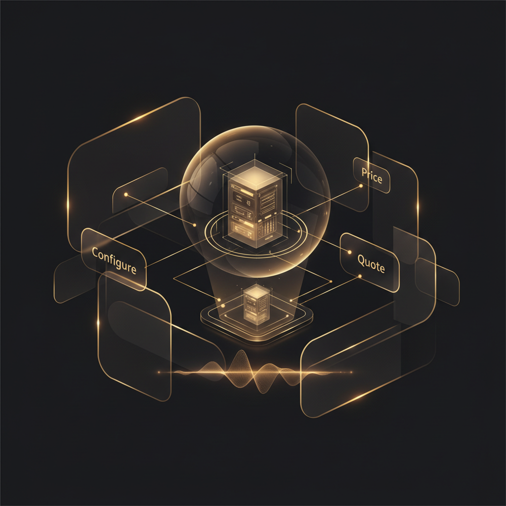 3D visualization illustration Agentforce Revenue Management for High Tech - Configure, Price, Quote (CPQ) evolution - RenderDraw