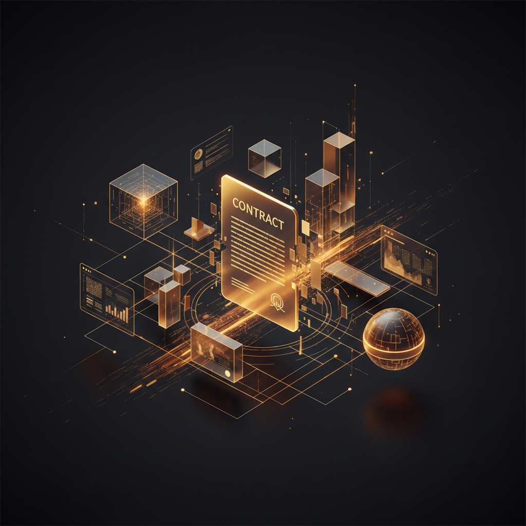 3D visualization illustration Agentforce Revenue Management for SaaS & Software - Intelligent contract authoring - RenderDraw