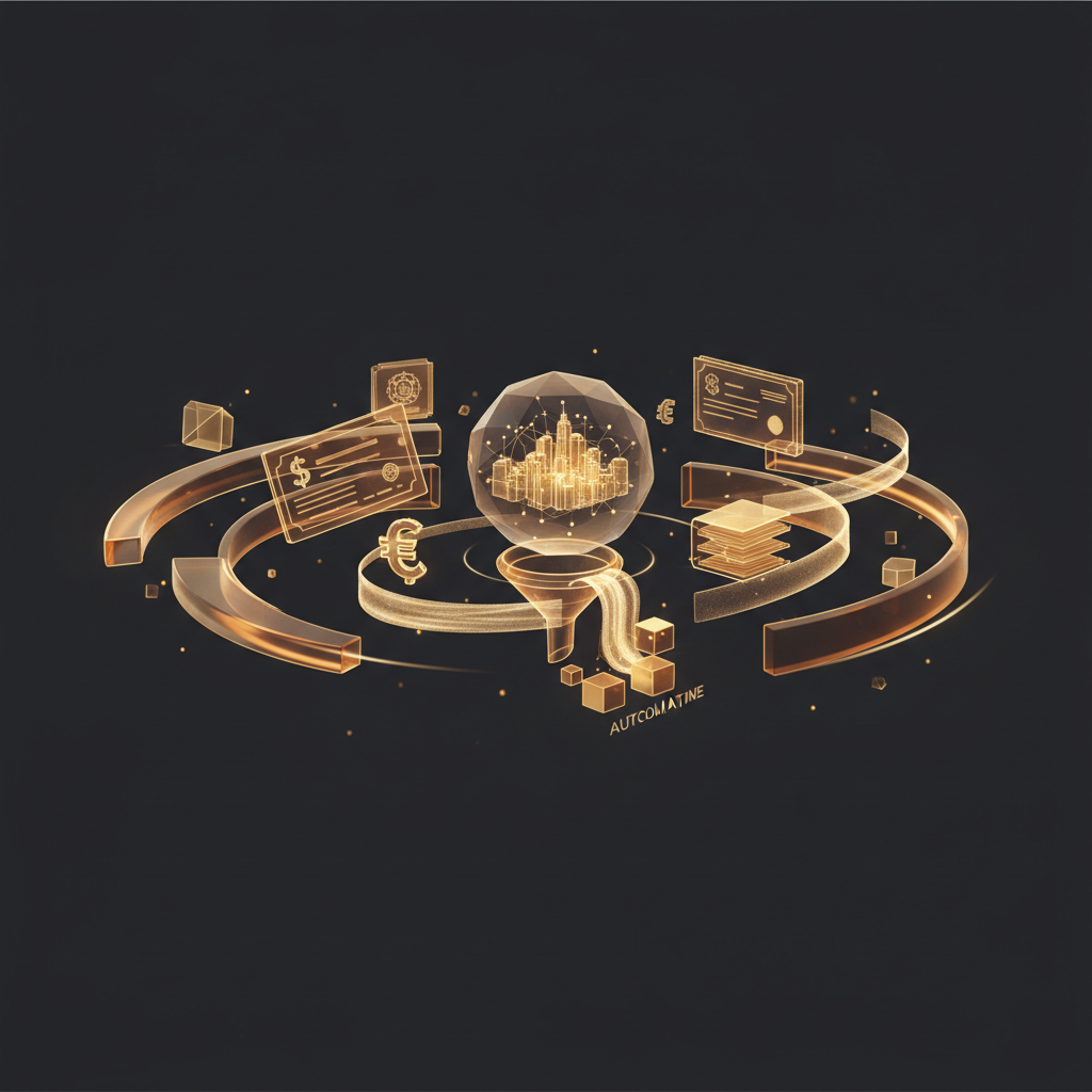 3D visualization illustration Agentforce Revenue Management for Financial Services - Revenue recognition automation - RenderDraw