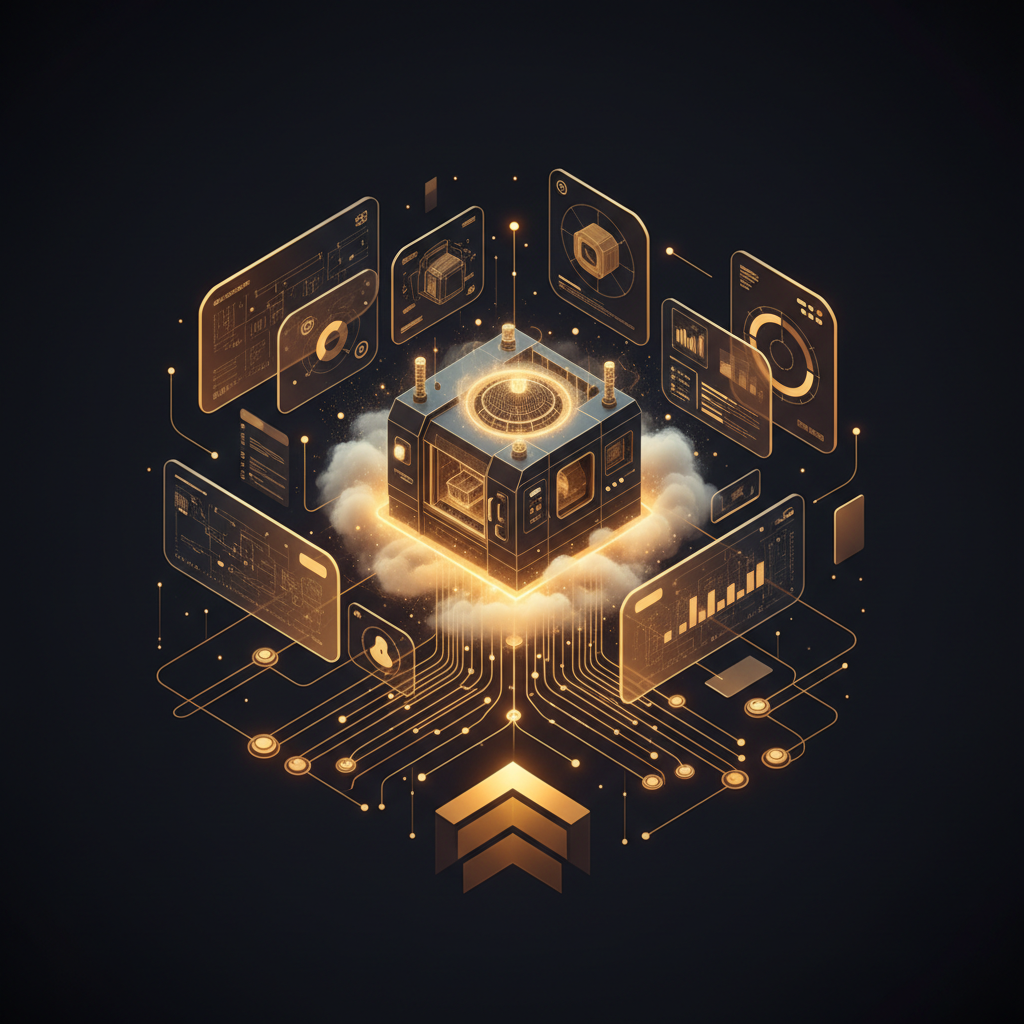 3D visualization illustration Agentforce Revenue Management for Manufacturing - Customer lifetime value enhancement - RenderDraw