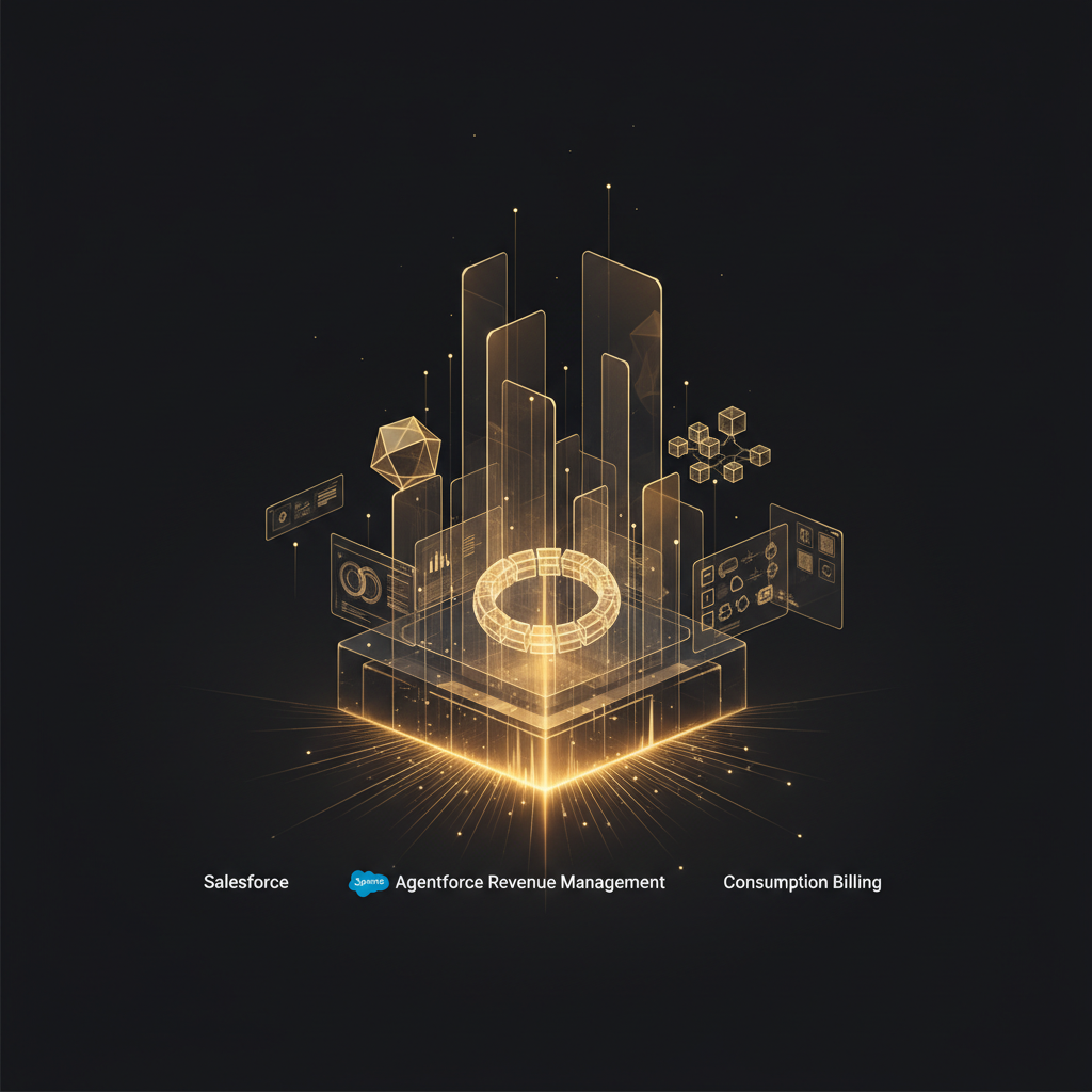 3D visualization illustration Agentforce Revenue Management - Consumption billing - RenderDraw